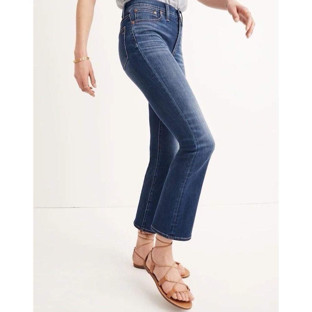 Madewell Womens Curvy Cali Demi Boot Jeans 28P Danny Wash Stretch Denim Scandi